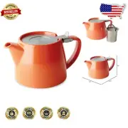 Versatile 18-Ounce Stackable Teapot with Infuser – Ideal for Loose Leaf & Bags