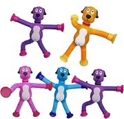 Pop Tubes - 5X Pop Tubes Sensory Toys | Dog Tube Fidget Toy | Telescopic Suction Cup Dog Fidget Toy for Party Favors Christmas Stocking Stuffers