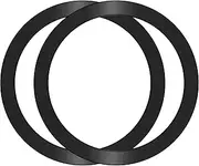 TACOMEGE 2Pcs Metal Ring Sticker for Pop Socket Magnetic Grip, Magnetic Adapter Adhesive for iPhone, Magsafe Wireless Charger (Black)