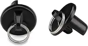 Vasteo Sun Shade Parts End Cap with Ring,Weather Resistance,for Exterior Roller Shade,Outdoor Blinds,Roller Shades(Black,1 Pair)