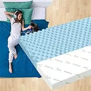 STARRY EUCALYPT 60D Foam 5cm Thick Memory Foam Mattress Topper with Cool Gel Infused, Bed Topper with Bamboo Fabric Cover Beddings, Airflow Bedding Floor Mat Padding (King)