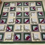 Parkdale Colorado Log Cabin Handmade Cotton Patchwork quilt top/topper 86x86"