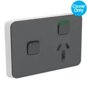 Clipsal Iconic Single Powerpoint + Extra Switch 10A Skin Anthracite | 3015XC-AN
