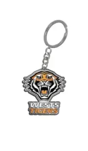 Wests Tigers NRL Keyring Key Ring ENAMEL LOGO Man Cave Bar Fathers Gift