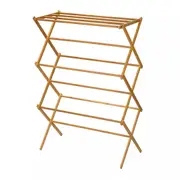 Bamboo Laundry Drying Rack Foldable Free Standing Towel & Clothes Airer