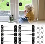 US 10/6Pcs Freezer Lock Child Proof Refrigerator Lock with Key Self Adhesive Fridge Lock Combo Child Safe Freezer Door Lock Refrigerator Lock for Cabinets Drawers Ovens Washing Machines(black)