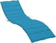 vidaXL Sun Lounger Cushion- Water-Resistant, Foam-Filled, Non-Slip Oxford Fabric Pad - Blue, Indoor/Outdoor Use