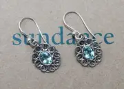 SUNDANCE CATALOG Sterling Silver "Lacy Bleu" Apatite Dangle Earrings NIB