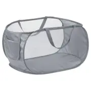 Mesh Laundry Hamper, Collapsible Laundry Baskets Laundry Bag, Gray