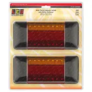 LED Autolamps Stop Tail Indicator Reflector Light Black Covers 12-24V Twin