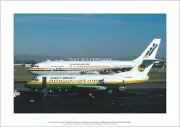 East-West Fokker F.28 & TAA A300 A2 Art Print – Sydney – 59 x 42 cm Poster
