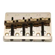Musiclily Pro Gold 57mm 2-1/4 inch Hardtail Brass Saddle 4 String Bass Bridge