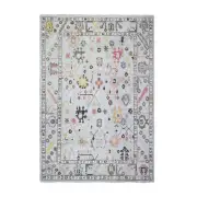 5'9"x9' Nyanza Green Wool Hand Knotted Afghan Angora Oushak Rug R72970