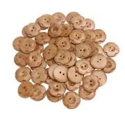 50pcs Sewing Buttons Round Flower 2 Holes Wooden Buttons 30mm Random Color
