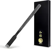Wazakura Stainless Steel Curved Bonsai Chisel 7.2 inches (185 mm) Made in Japan, Deadwood Carving Tool, Japanese Shari Bark Scraper, Detail Woodworking Gouge (Silver)