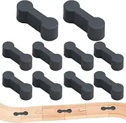 L-3D Universal Connector Set Wooden Rails Wooden Train Adapter Track Connector Compatible with Brio Lillabo Melissa Thomas IKEA and Much More (Grey) Pack of 10