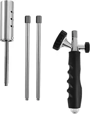 Weed Torch Burner, Removable Blow Torch with 2 Poles Multifunctional Weed Torch Burner with Nonslip Rubber Handle Safe Weed Burner Torch Blow Torch for Outdoor Camping