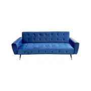 Ava Tufted Velvet Sofa Bed by Sarantino - Blue