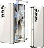 Case for Samsung Galaxy Z Fold6, Clear Fold6 Case, Stylish Hard Shock Resistant Case with Built-in Screen Protector (Gray Gold,for Galaxy Z Fold6)