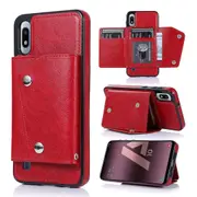 For Samsung A10E Wallet Back Cover, PU Leather Case With Card Holder Phone Case - Red