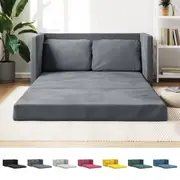 Floor Sofa Bed 2-in-1 Loveseat Extendable Couch Living Room Velvet vidaXL