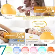 Wake-Up Rise Light Alarm Clock with Sunrise/Sunset Simulation, Dual Alarms, FM R