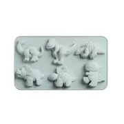 2Pcs Cute Dinosaur Molds Kid��s Cartoon Chocolate Mold 6 Grids Shapes Candy Fondant Cake Baking Decorating Tools Cupcake Decor