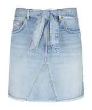 belted denim mini skirt FR38 light blue