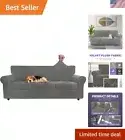 Machine Washable Oversized Velvet Sofacover 4-Piece Set for 3 Cushion Couches