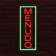 NEW "MENUDO" w/BORDER VERTICAL 30x12 INCH LED FLEX WINDOW/WALL INDOOR SIGN 31591