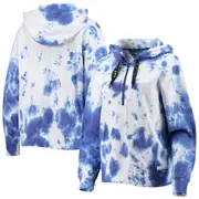 Women's DKNY Sport Blue/White Tampa Bay Lightning Dakota Tie-Dye Oversized Half-Zip Hoodie