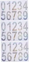 SEWOART 3 Sheets Reflective Number Stickers for Mailbox: High Visibility Waterproof Heat Resistant PVC Adhesive Numbers 0-9 Decals for Address and Traffic Signs Outdoor Use