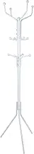 Harbour Housewares Coat Rack - White - Steel - Free-Standing Jacket Coat Stand Hat Hook Bag Hanger Tree Stand for Home Storage, Hallway, Entryway, Office