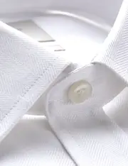 Hawes & Curtis White Herringbone Extra Slim Shirt | Double Cuff Size: 16" collar, 36" sleeve