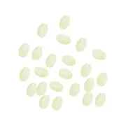 200Pcs 6x4mm Plastic Oval Glow Fishing Beads with Storage Box White