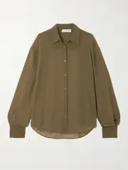 [The Frankie Shop] The Frankie Shop - Peri Georgette Shirt - Army green - XS XS Green