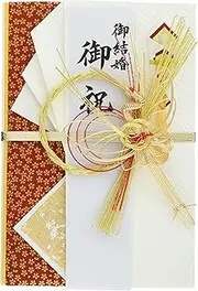 Iyo Yuna Center V101-01 Celebration Bag, Gold Seal, for Wedding Celebrations, Crane, Red, 8.7 x 5.9 inches (22 x 15 cm)
