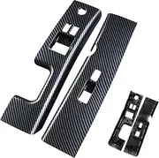 Pair Window Switch Bezel Cover Front Left&Right Side Door Switch Panel Trim Carbon Fiber Automotive Replacement Parts Compatible with 2006-2009 Nissan 350Z Replaces 80961-CF40E 80960-CF40A