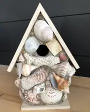 Mermaid House BIRDHOUSE Handmade By OBX Mermaids One-Of-A-Kind Shells Seaglass