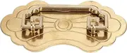 Antique Drawer Handle, Anticorrosion Cabinet Handles 12.8x7cm Exquisite Workmanship with 2 Screws for Bookcase for Wardrobe for Drawer (Brass Color)