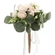 Wedding Bouquet Champagne Rose Bridal Wedding Hand Bouquet Home Decorations