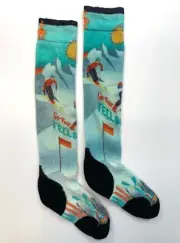 Women's SMARTWOOL Ski Snow Bunny Print Targeted Cushion OTC Socks - CAPRI