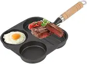 VONOTO Cast Iron Egg Frying Pan, Egg Cooker Pan, Egg pot with flat bottom for frying Eggs, Pancake, Omelet, Steak (3 in 1 7" x 7")
