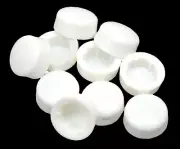 Hex Head Bolt Nut Cover Dome for 1/2" Wrench or Socket White Plastic Set of 10