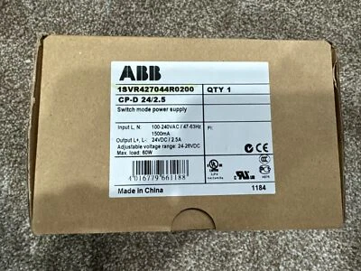 ABB 1SVR427044R0200 SWITCH MODE POWER SUPPLY 100-240AC TO 24VDC OUT NEW #30