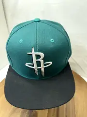 Houston Rockets Mitchell & Ness Hat Cap Green Black SnapBack Adjustable New