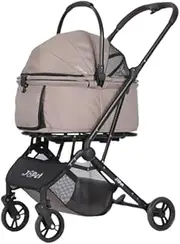 JoPet Pet Stroller for Small and medlium Dogs, Dog Stroller, Cat Stroller, Foldable carts, Carrier, One-Hand Automatic Folding, Puppy Stroller, Detachble Carrier (Latte)