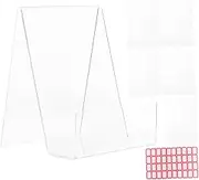 Tofficu 1 Set Acrylic Book Display Stand Transparent Freestanding Holder for Desktop Multi Functional Organizer for Books Magazines Artworks High Transparency Design
