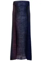 Talbot Runhof Cape-effect Metallic-weave Gown - Navy - 40 (UK14 / L) 40 (UK14 / L)