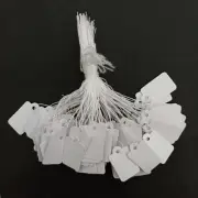 100pcs small White Price Tag on string 23x13mm Jewellery Crafts AUS Free Postage